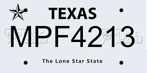 MPF4213 Texas License Plate