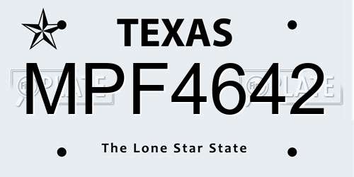 MPF4642 Texas License Plate
