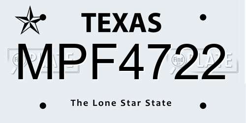 MPF4722 Texas License Plate