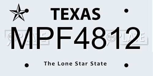 MPF4812 Texas License Plate