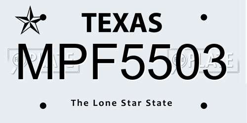 MPF5503 Texas License Plate
