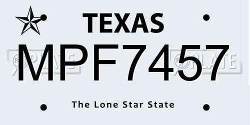 MPF7457 Texas License Plate