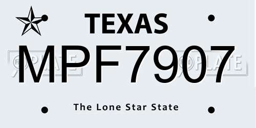 MPF7907 Texas License Plate