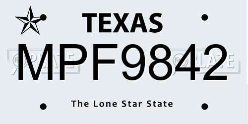 MPF9842 Texas License Plate