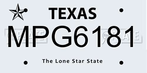MPG6181 Texas License Plate