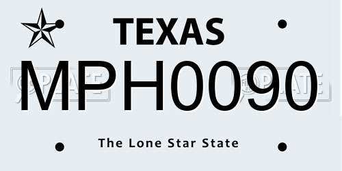MPH0090 Texas License Plate