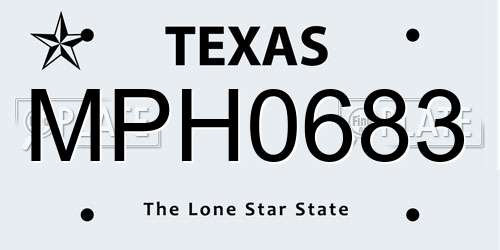 MPH0683 Texas License Plate