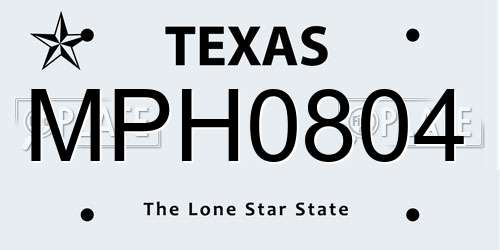 MPH0804 Texas License Plate