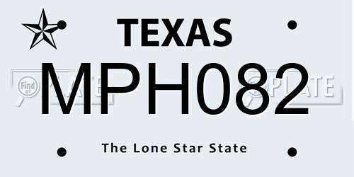 MPH082 Texas License Plate