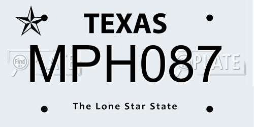 MPH087 Texas License Plate