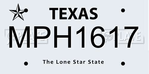 MPH1617 Texas License Plate