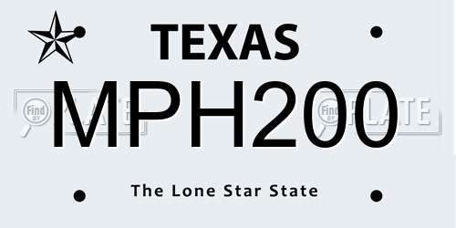 MPH200 Texas License Plate