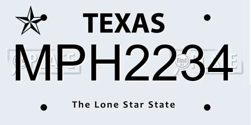 MPH2234 Texas License Plate