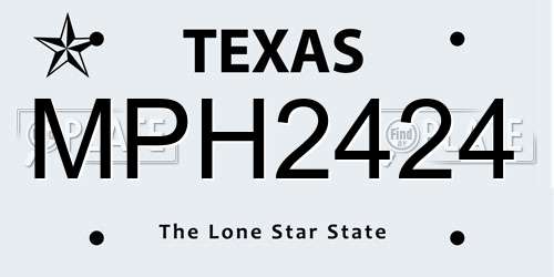 MPH2424 Texas License Plate