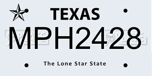 MPH2428 Texas License Plate