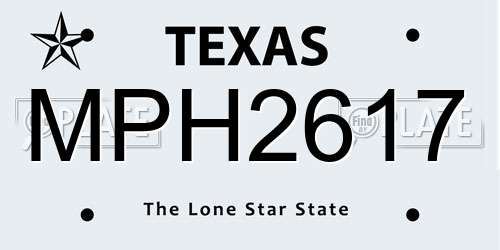 MPH2617 Texas License Plate