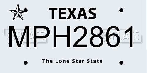 MPH2861 Texas License Plate