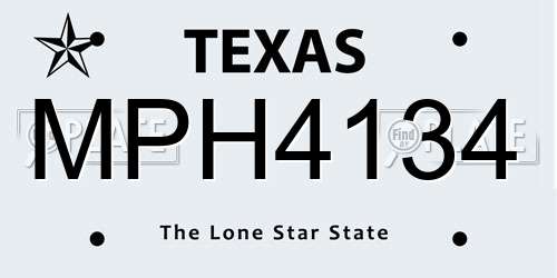 MPH4134 Texas License Plate