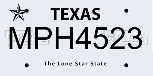 MPH4523 Texas License Plate