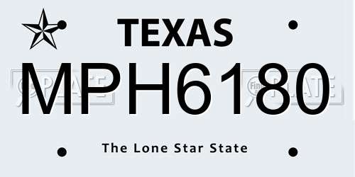 MPH6180 Texas License Plate