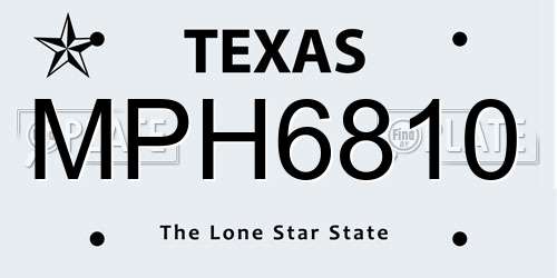 MPH6810 Texas License Plate