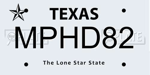 MPHD82 Texas License Plate
