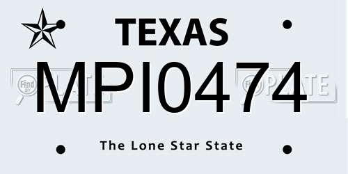 MPI0474 Texas License Plate