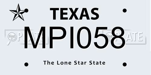 MPI058 Texas License Plate
