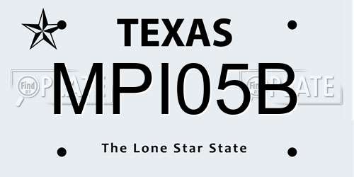 MPI05B Texas License Plate