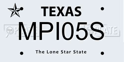 MPI05S Texas License Plate
