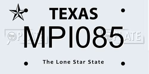 MPI085 Texas License Plate