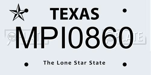 MPI0860 Texas License Plate