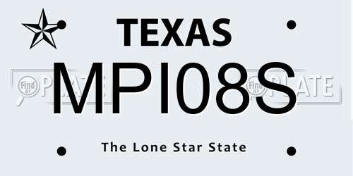 MPI08S Texas License Plate
