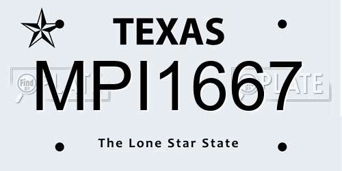 MPI1667 Texas License Plate