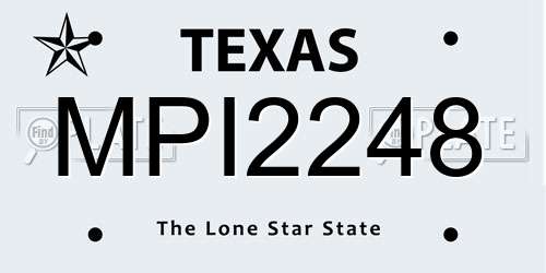 MPI2248 Texas License Plate