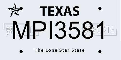MPI3581 Texas License Plate