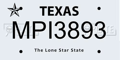 MPI3893 Texas License Plate