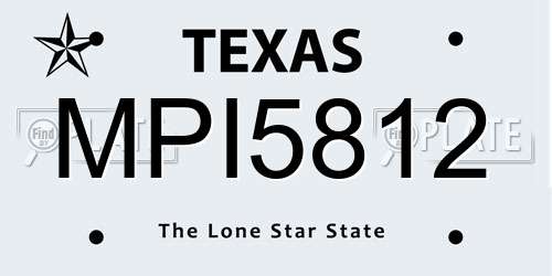MPI5812 Texas License Plate