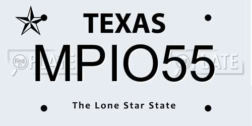 MPIO55 Texas License Plate