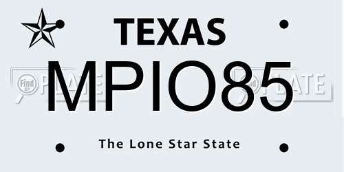 MPIO85 Texas License Plate