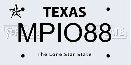 MPIO88 Texas License Plate