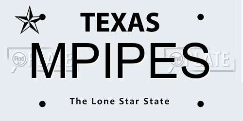 MPIPES Texas License Plate