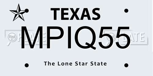 MPIQ55 Texas License Plate