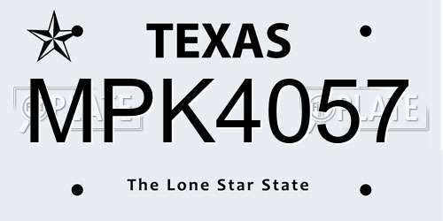 MPK4057 Texas License Plate