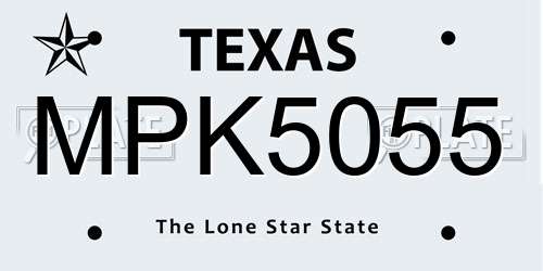 MPK5055 Texas License Plate