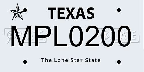 MPL0200 Texas License Plate