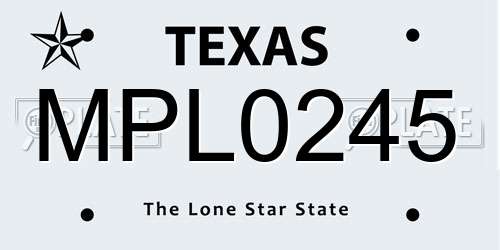 MPL0245 Texas License Plate