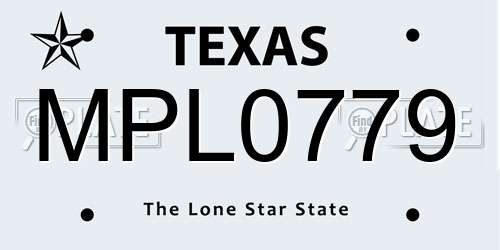 MPL0779 Texas License Plate