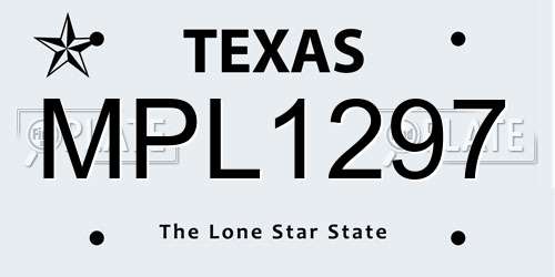 MPL1297 Texas License Plate