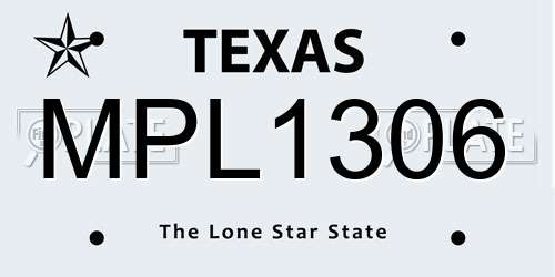 MPL1306 Texas License Plate
